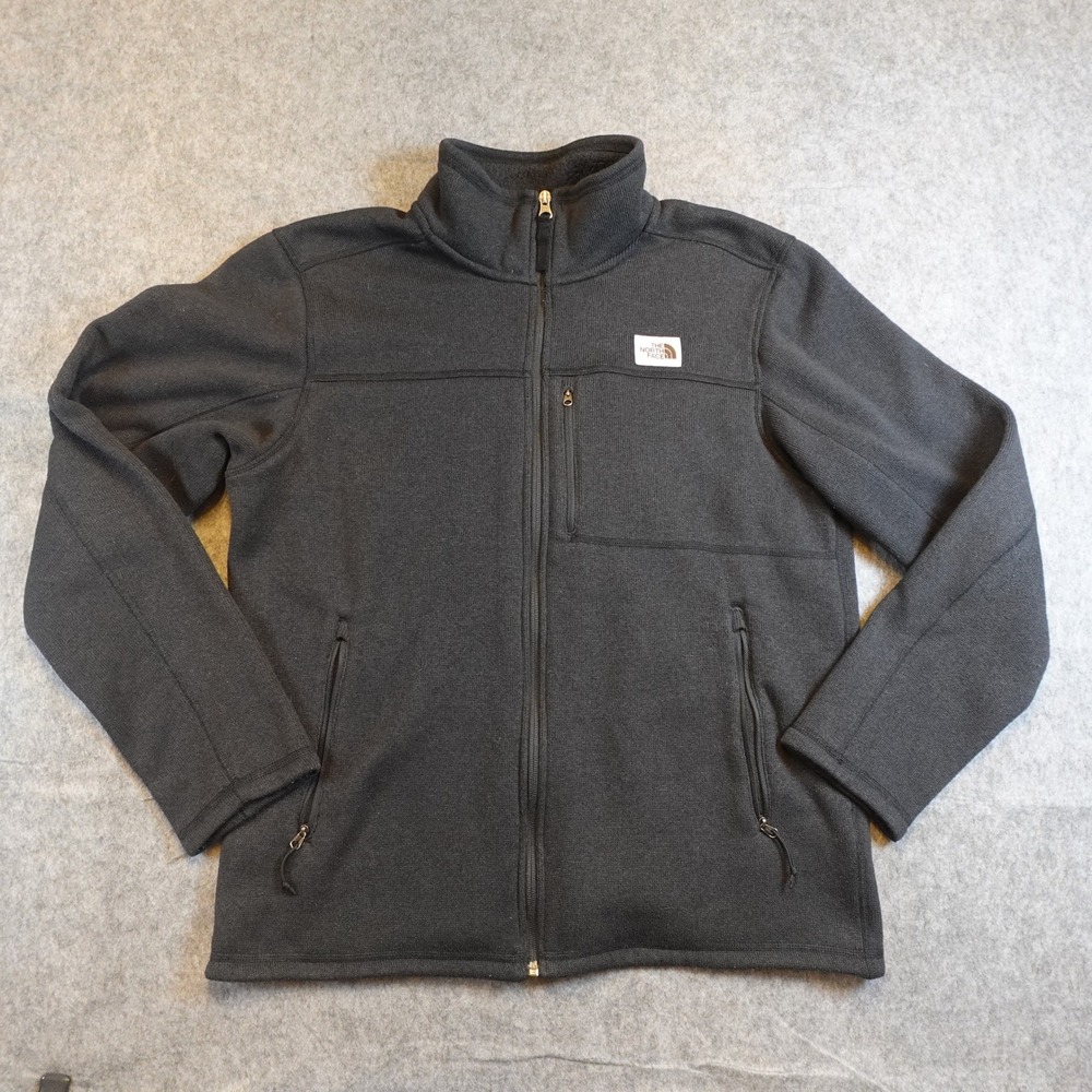 The North Face Jacket Mens‎ Large Black Gordon Lyons Full Zip Fleece Knit
